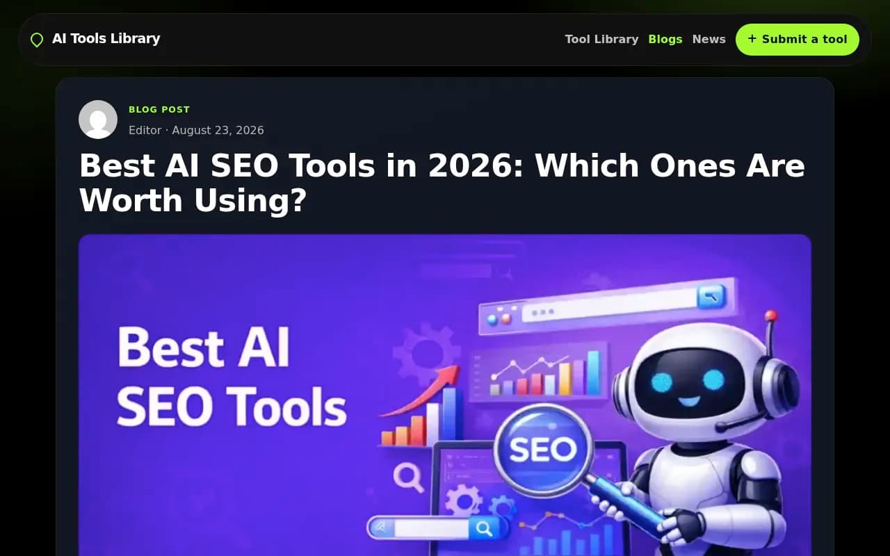 aitools.sh roundup of the best AI SEO tools for 2026, ranked by job