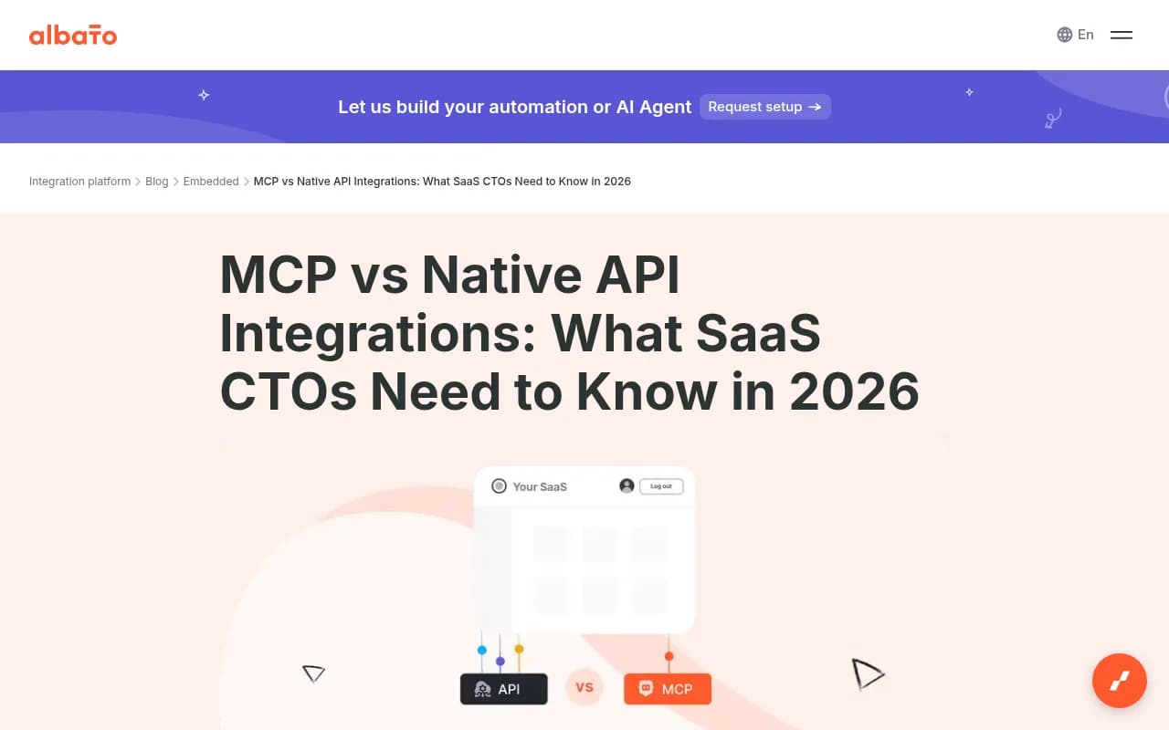 MCP vs Native API integrations comparison illustration