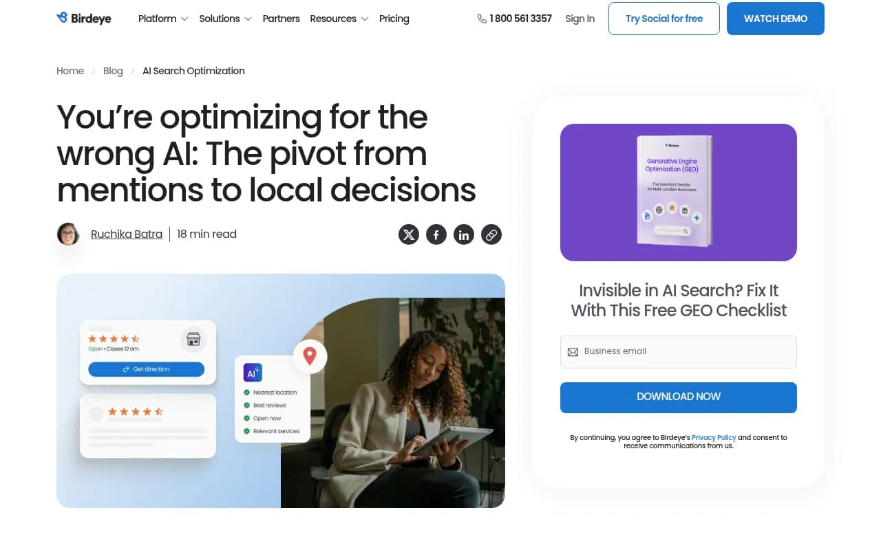 Birdeye's article on why brand-level AI visibility hides location-level risk