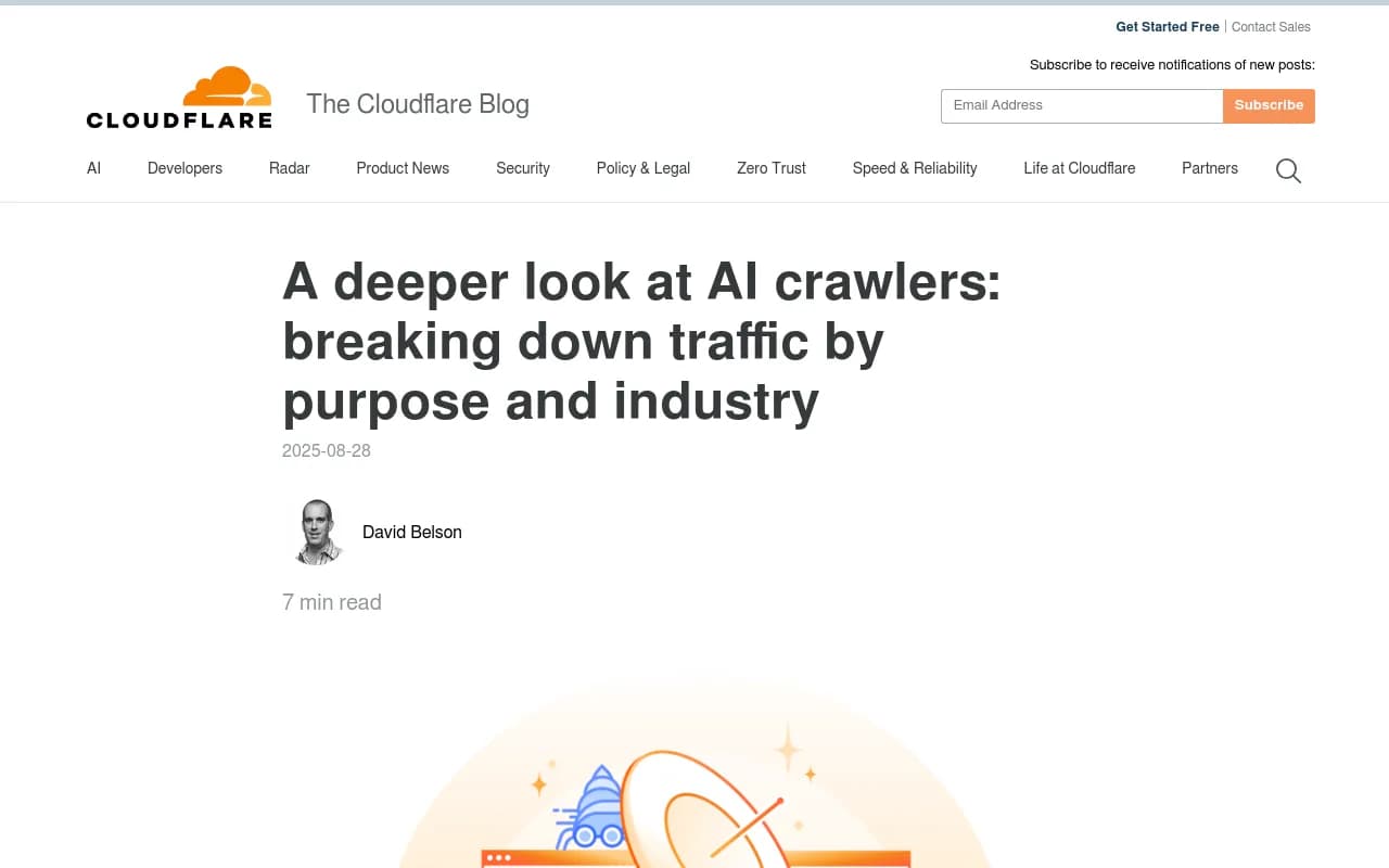 AI crawler traffic analysis from Cloudflare