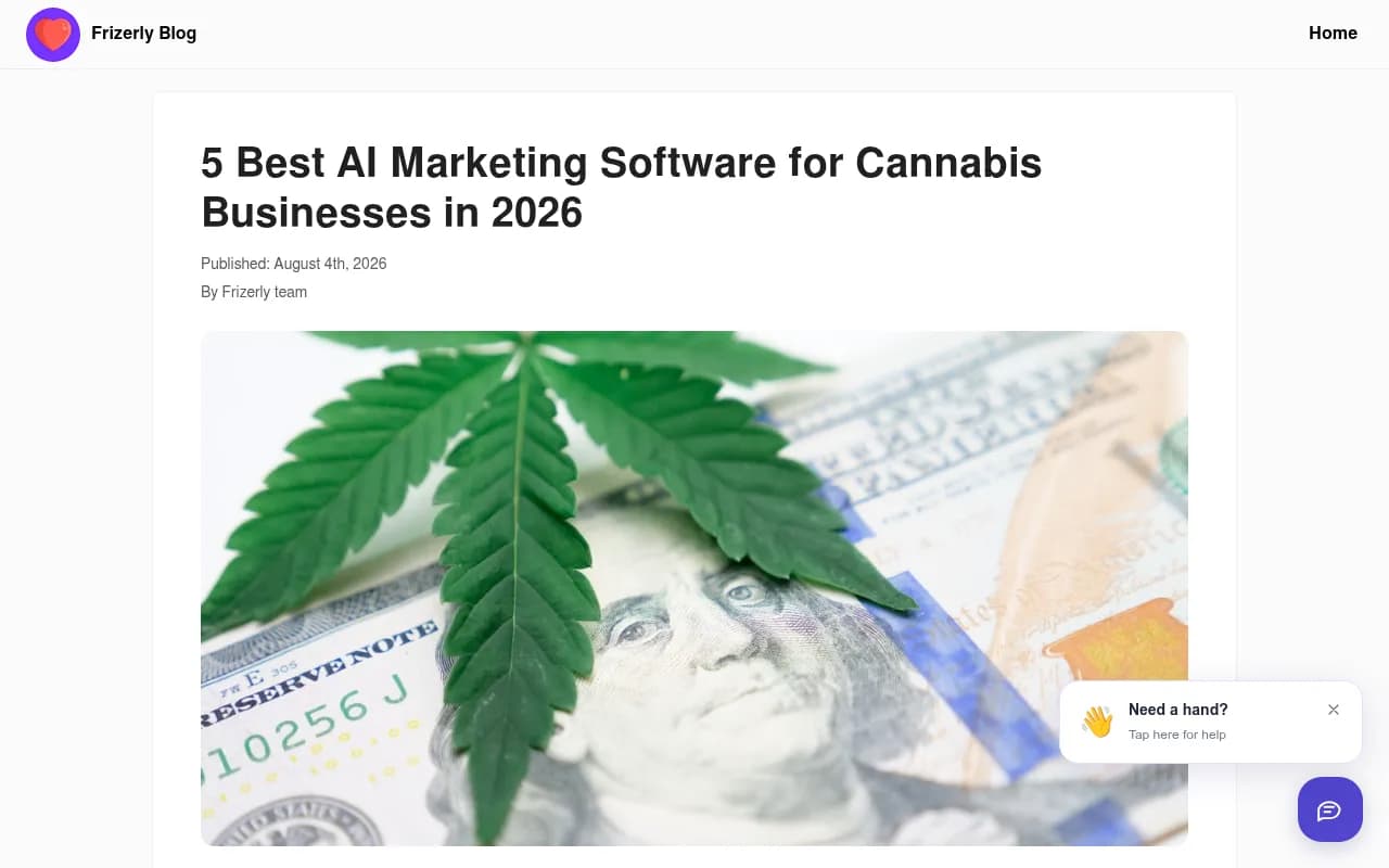 Frizerly blog post ranking AI marketing software for cannabis businesses