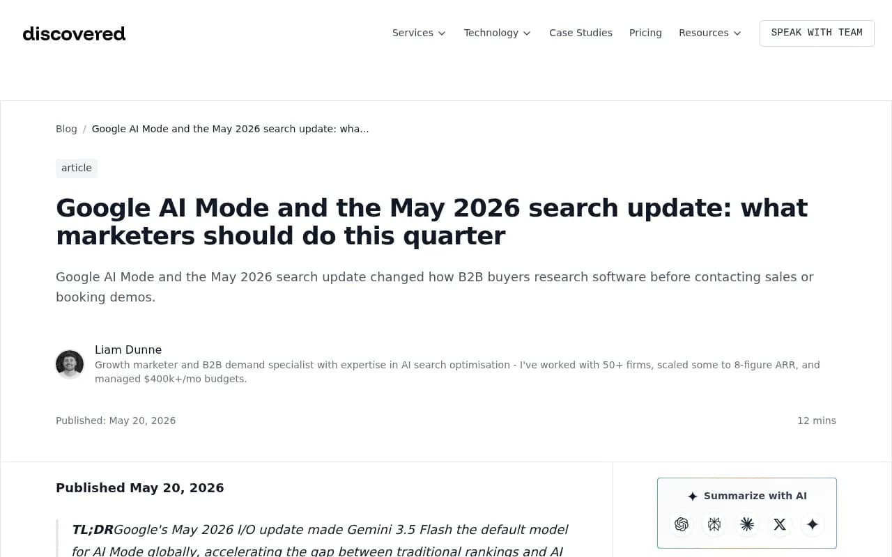 Google AI Mode and the May 2026 search update