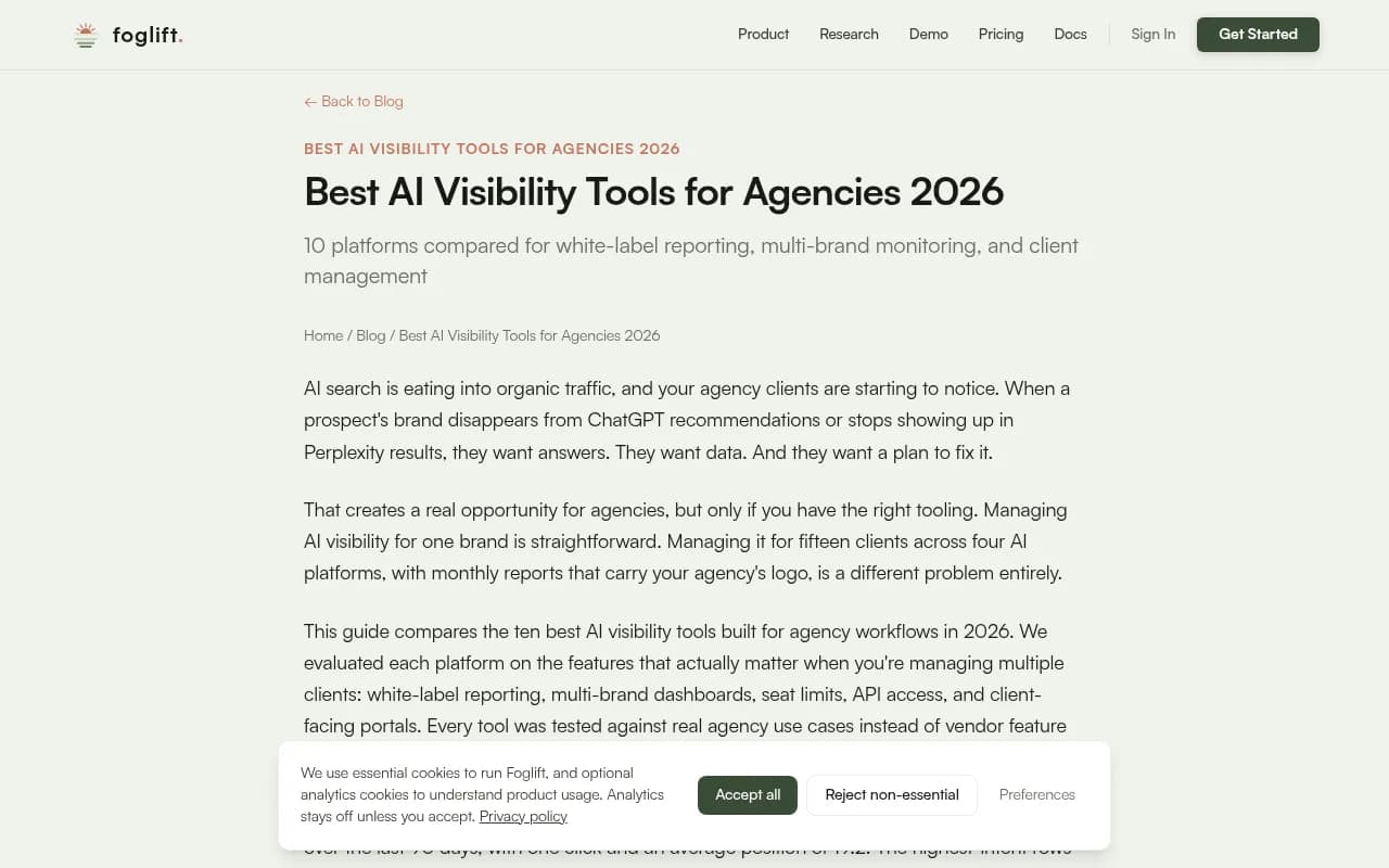 Best AI visibility tools for agencies comparison guide