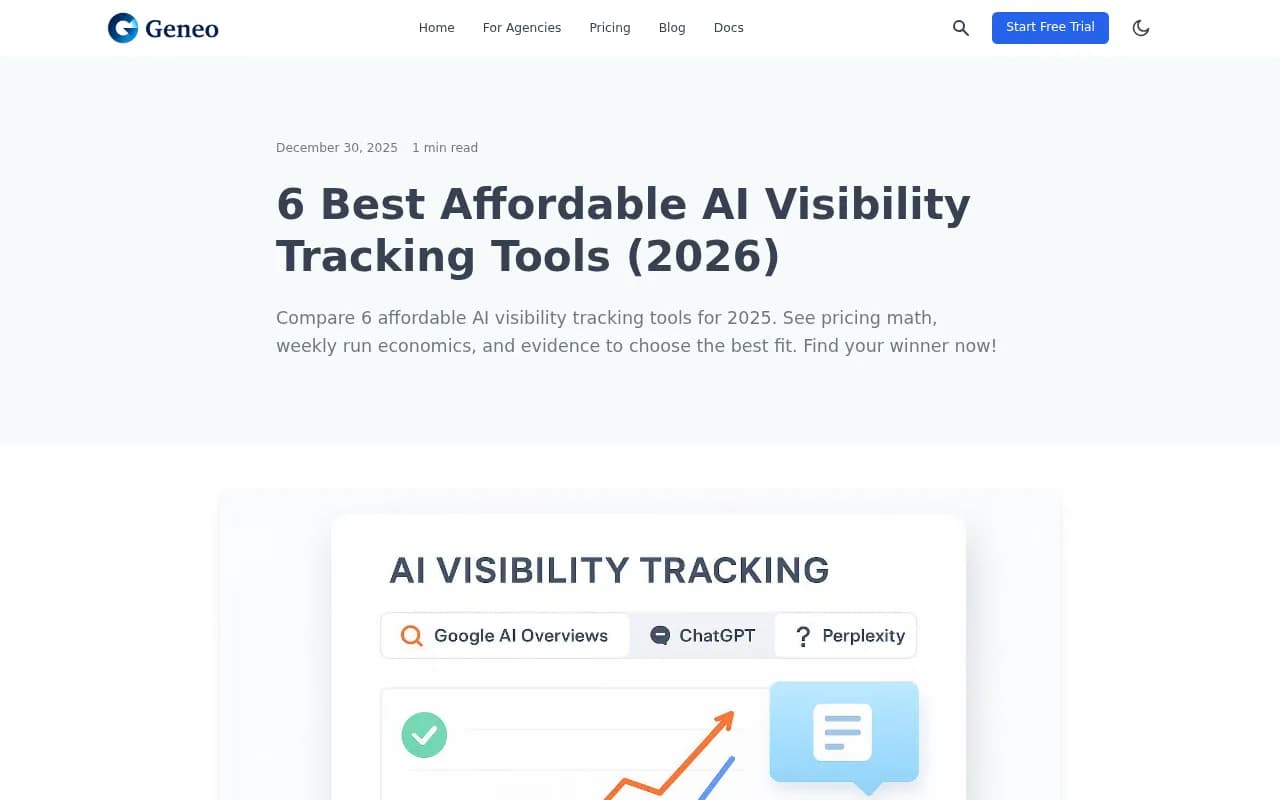 Affordable AI visibility tool breakdown from Geneo's 2025 guide