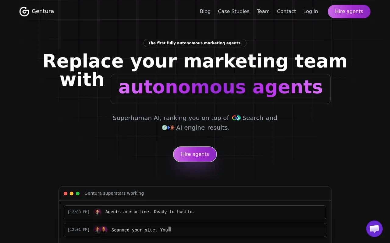 Screenshot of Gentura website