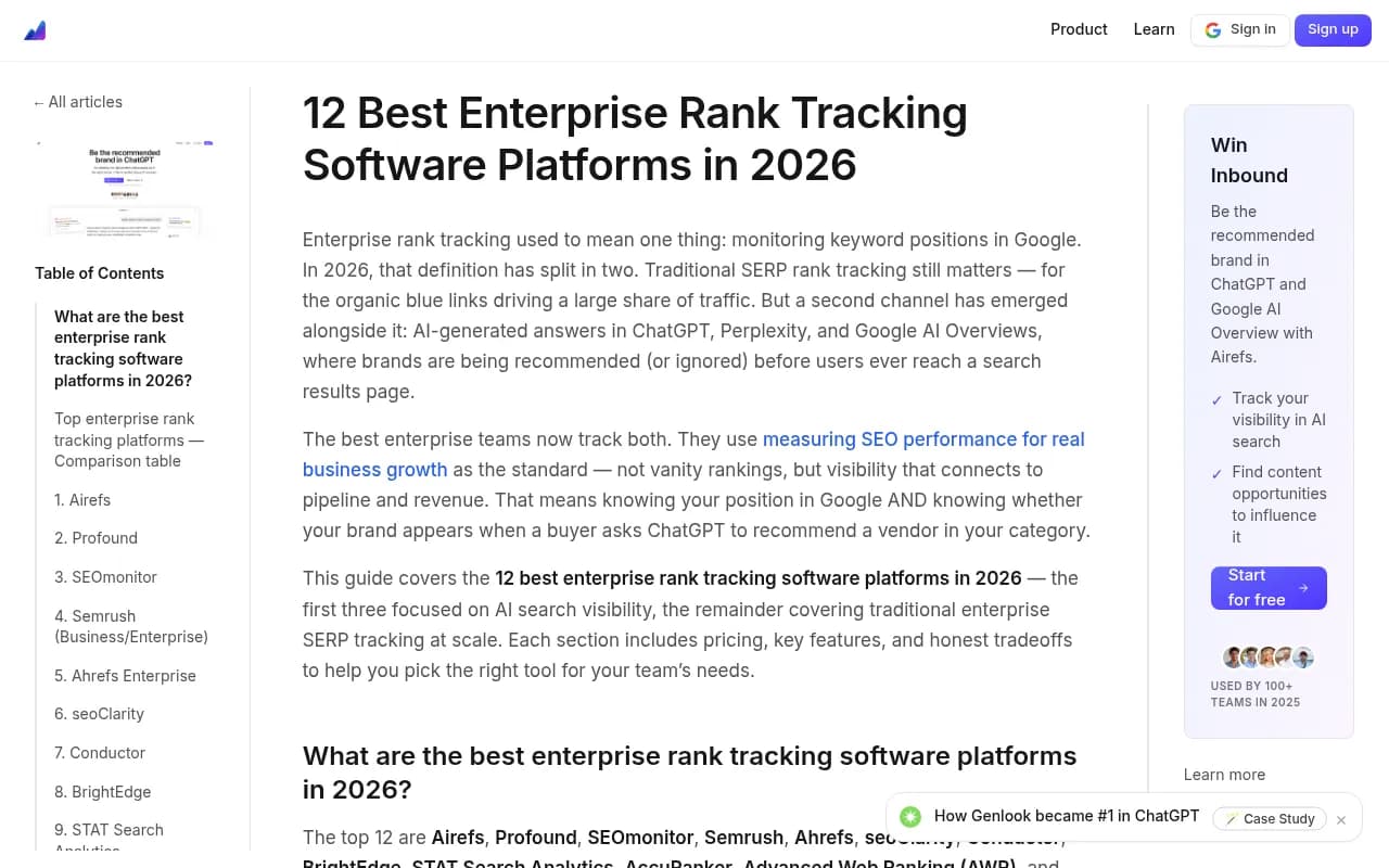 Enterprise Rank Tracking Platforms