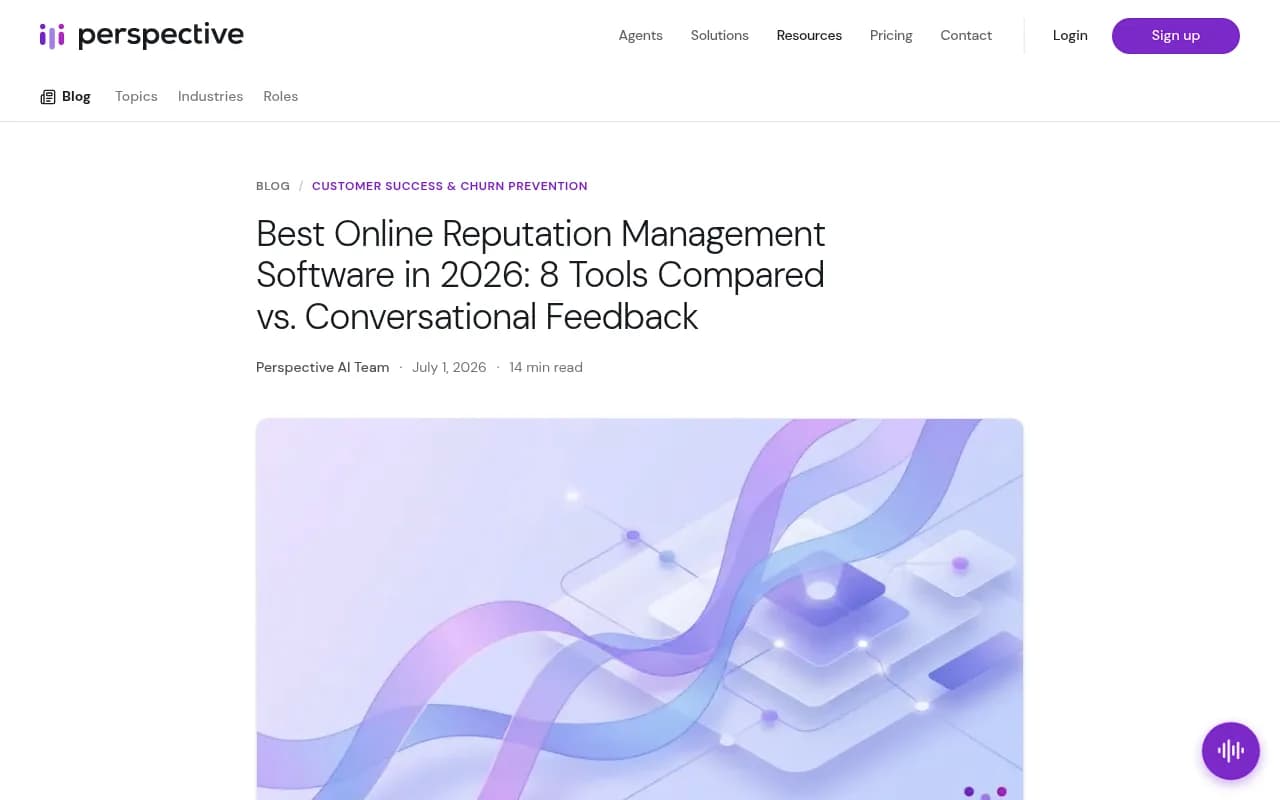 Perspective AI's 2026 reputation software roundup, a vendor-written comparison that places Birdeye, Podium and Reputation.com in the post-review cleanup camp