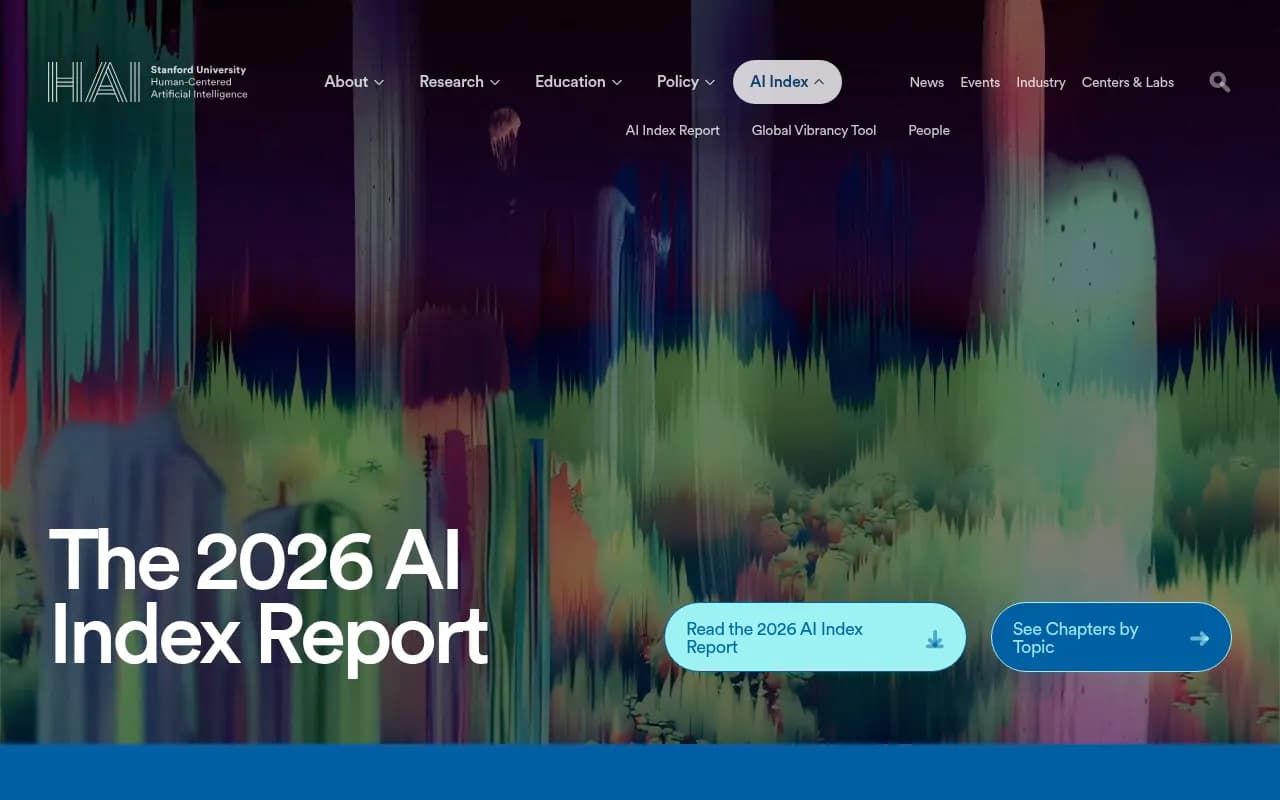 Stanford HAI 2026 AI Index Report showing AI adoption and capability acceleration