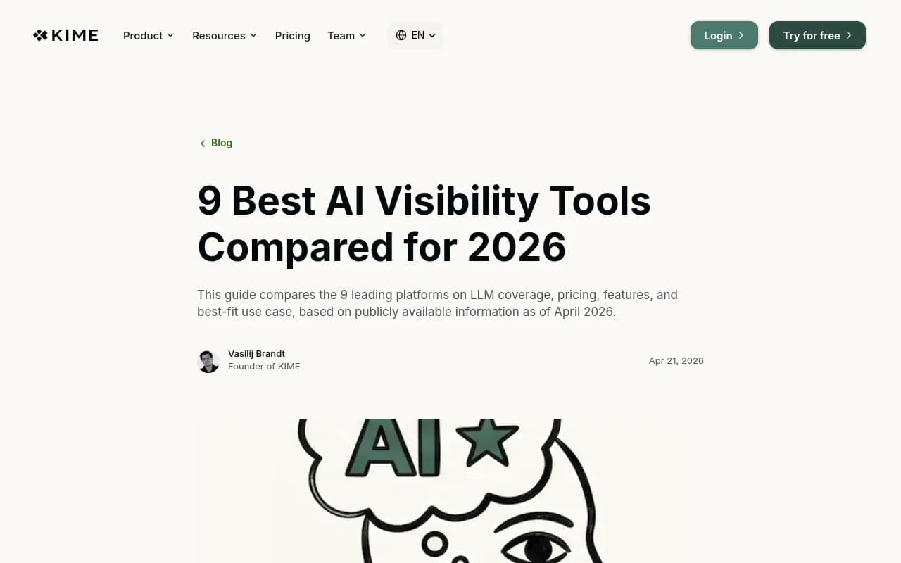 9 Best AI Visibility Tools Compared for 2026 - comparison overview from KIME