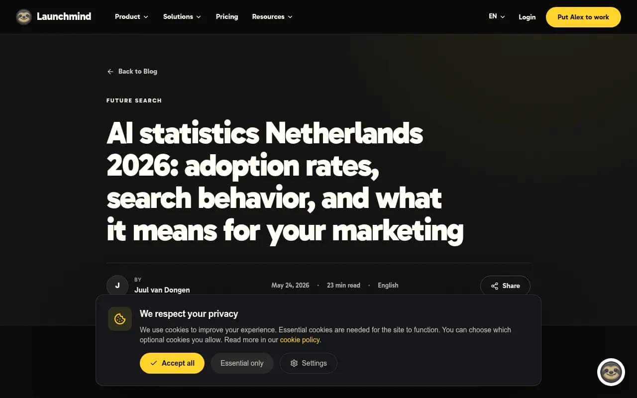 Launchmind's overview of AI adoption and search behavior in the Netherlands in 2026