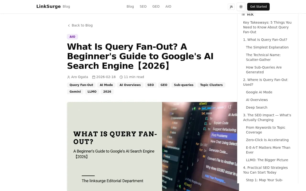 Query fan-out guide showing how AI search decomposes prompts into sub-queries
