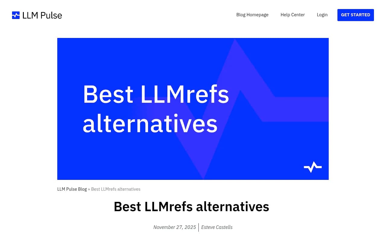 Comparison of LLMrefs alternatives showing tracking approaches and features