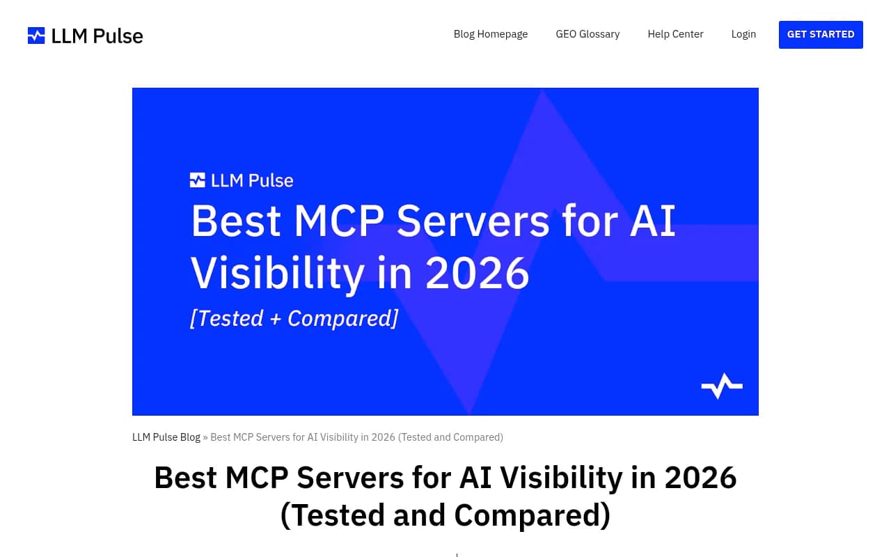 Comparison of MCP servers from AI visibility vendors, showing tool counts and write access