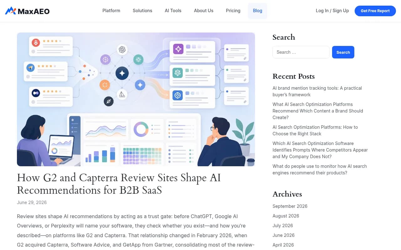 Analysis of the February 2026 G2 acquisition of Capterra, Software Advice, and GetApp and its effect on AI recommendation citations