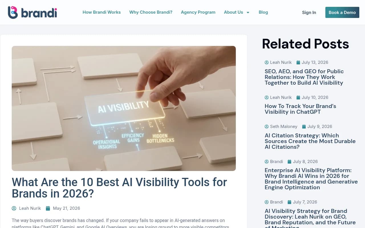 Overview of the best AI visibility tools for brands in 2026, comparing features and use cases