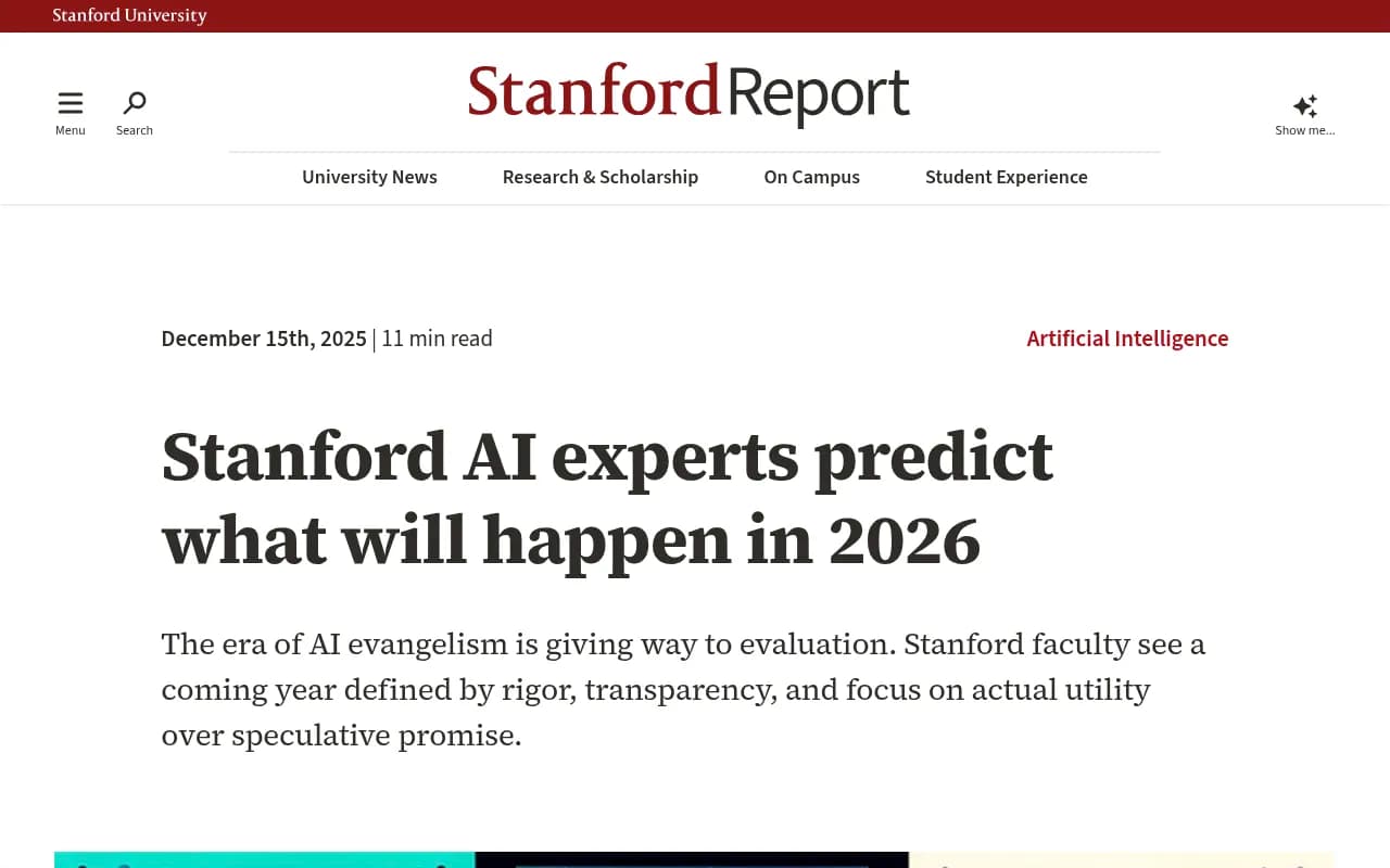 Stanford AI experts discussing the shift from AI evangelism to evaluation in 2026