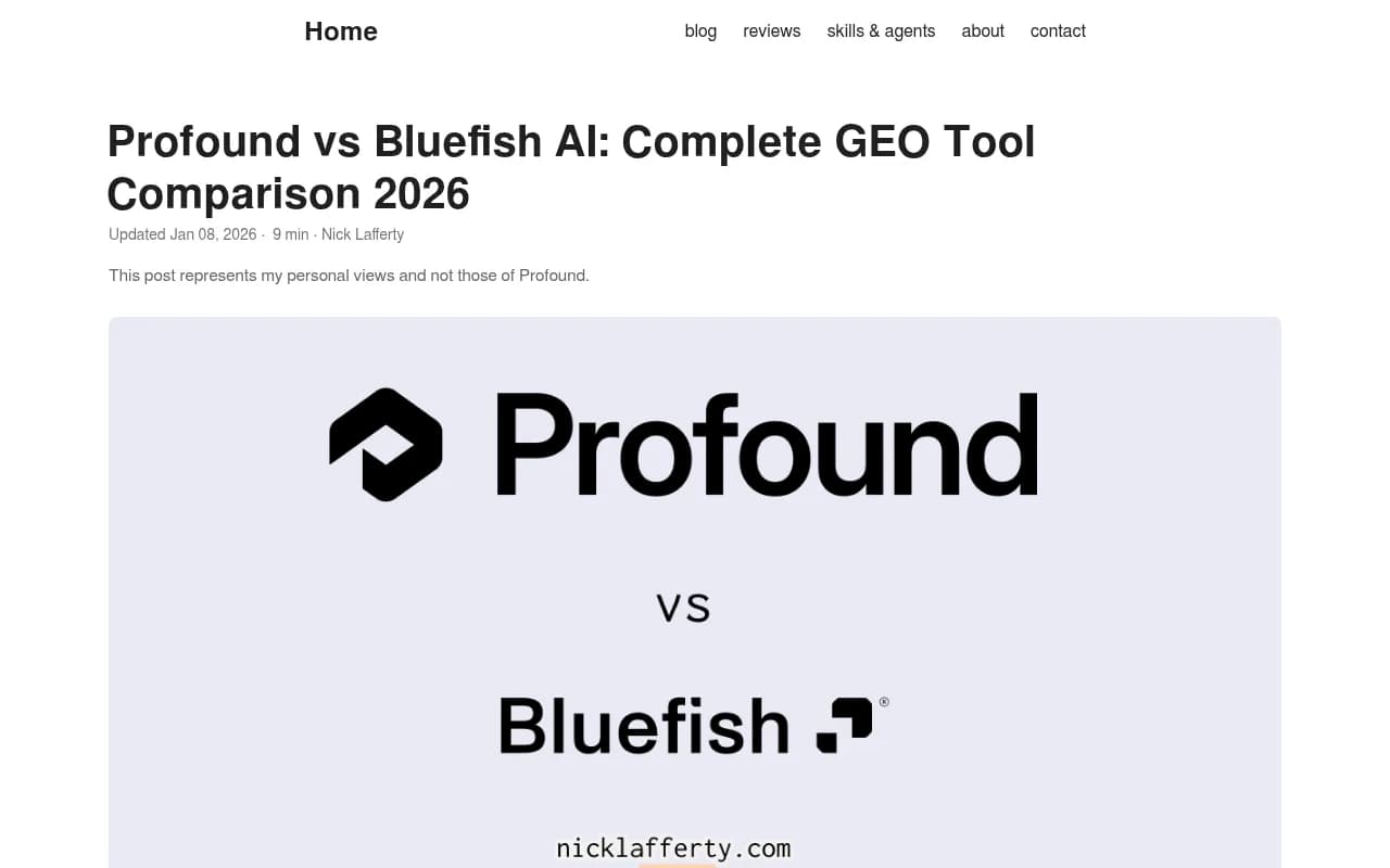 Profound vs Bluefish AI comparison overview from NickLafferty.com
