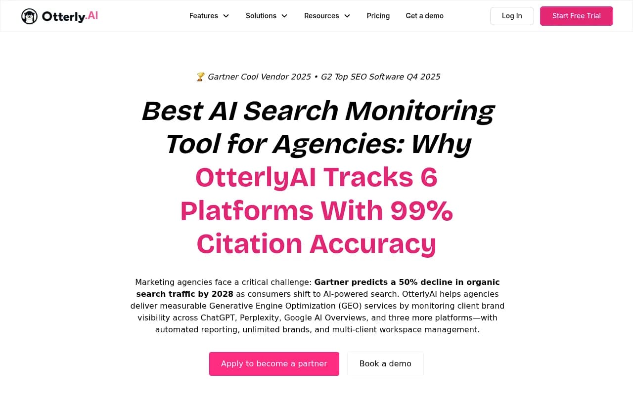 Otterly.AI agency monitoring page