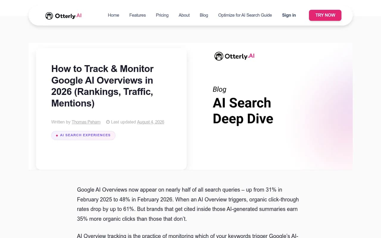Otterly's guide to tracking and monitoring Google AI Overviews in 2026