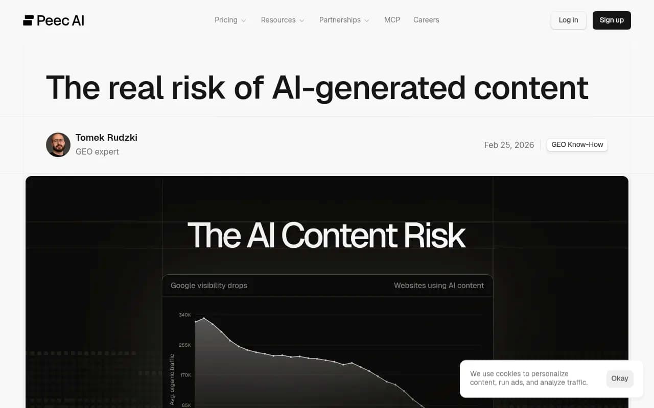 Peec.ai blog post on the real risk of AI-generated content
