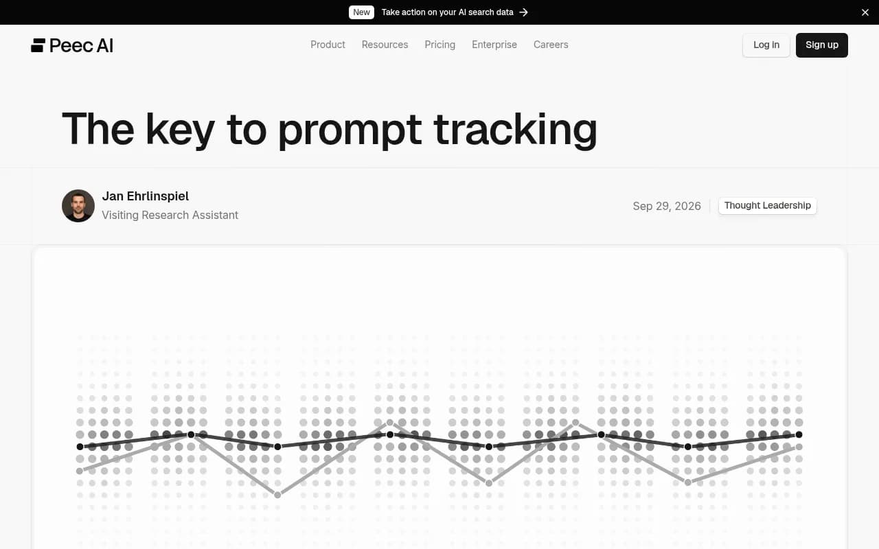 Peec AI blog post on prompt tracking methodology and why visibility scores swing