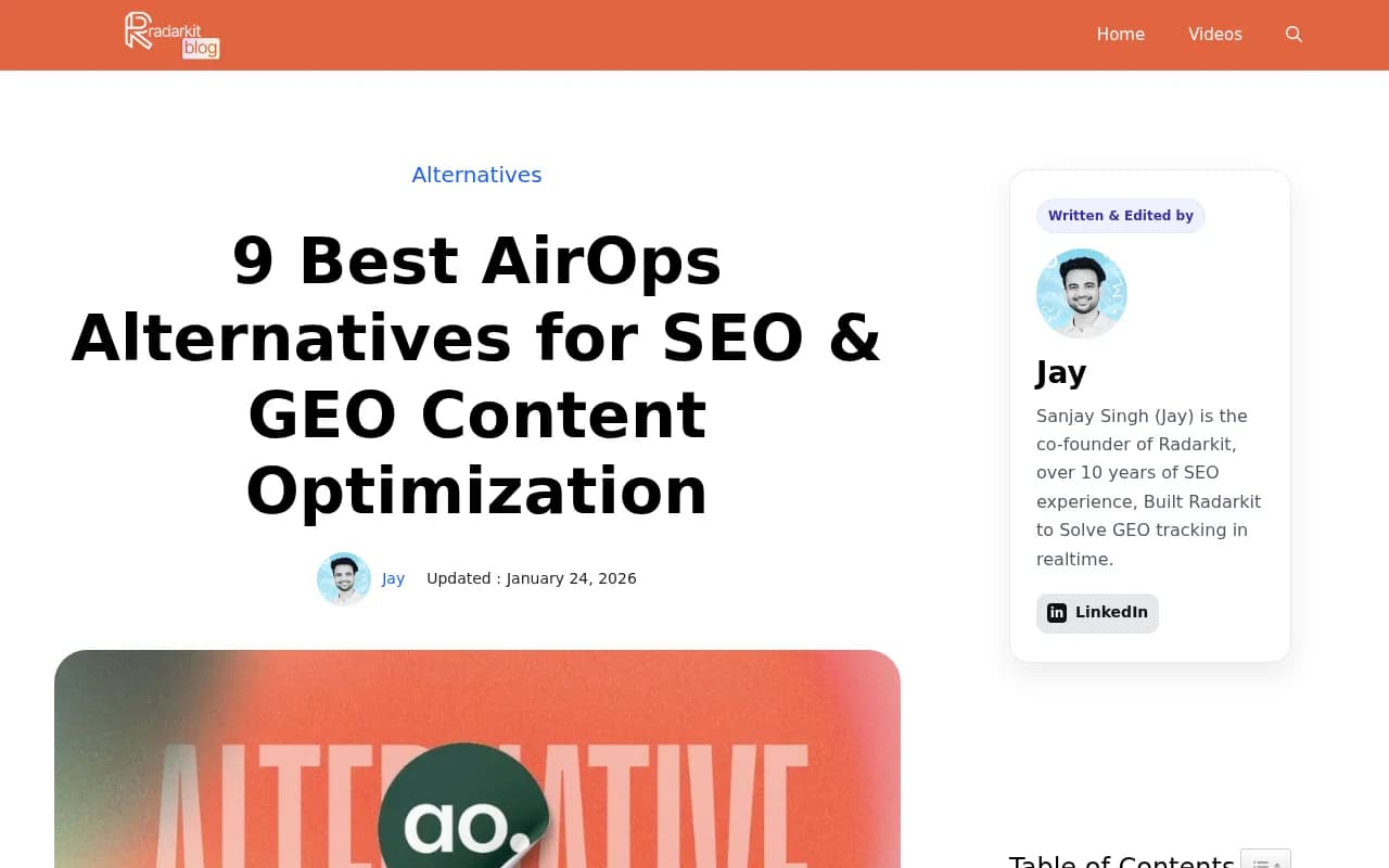 Overview of AirOps alternatives research comparing GEO and SEO content platforms