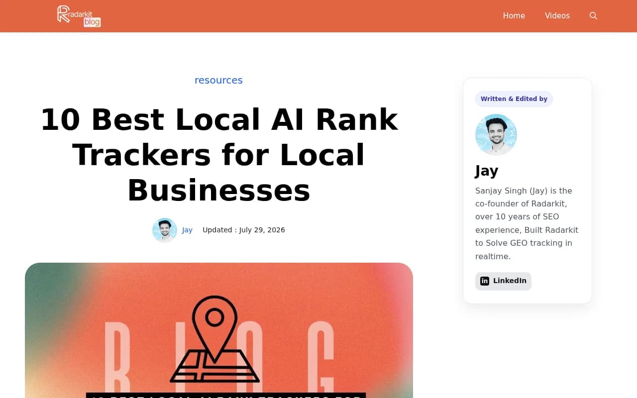 Radarkit's roundup of local AI rank trackers for local businesses