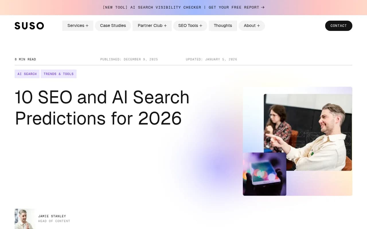 SUSO Digital's 2026 AI search predictions overview