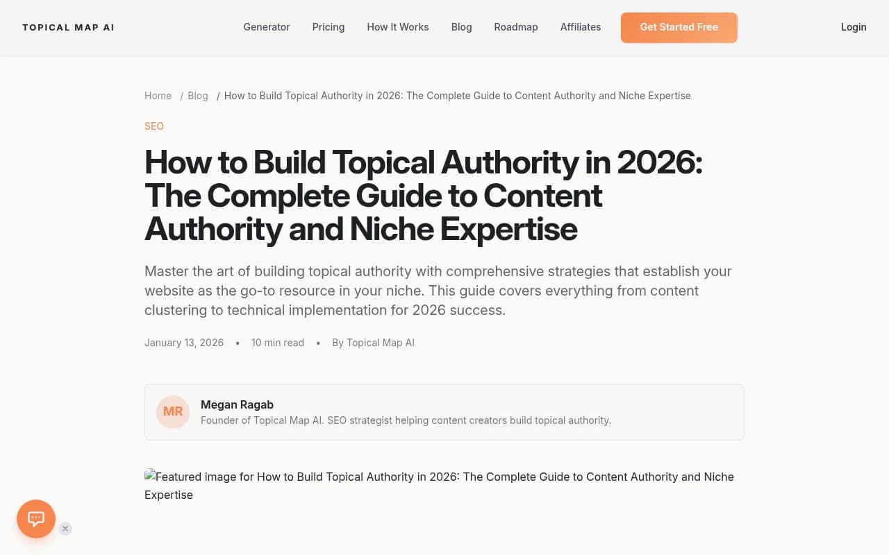 Topical authority guide from Topical Map AI showing content strategy framework