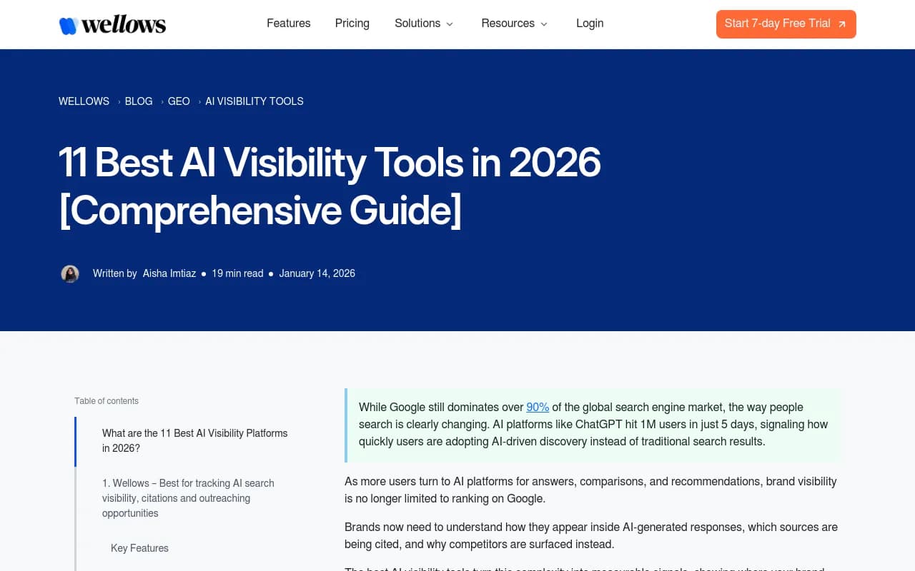 AI visibility tracking dashboard showing brand mentions across multiple AI platforms