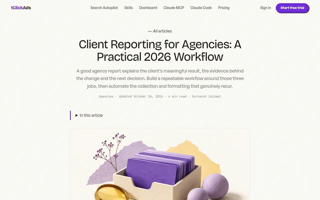 1ClickReport's guide to a practical client reporting workflow