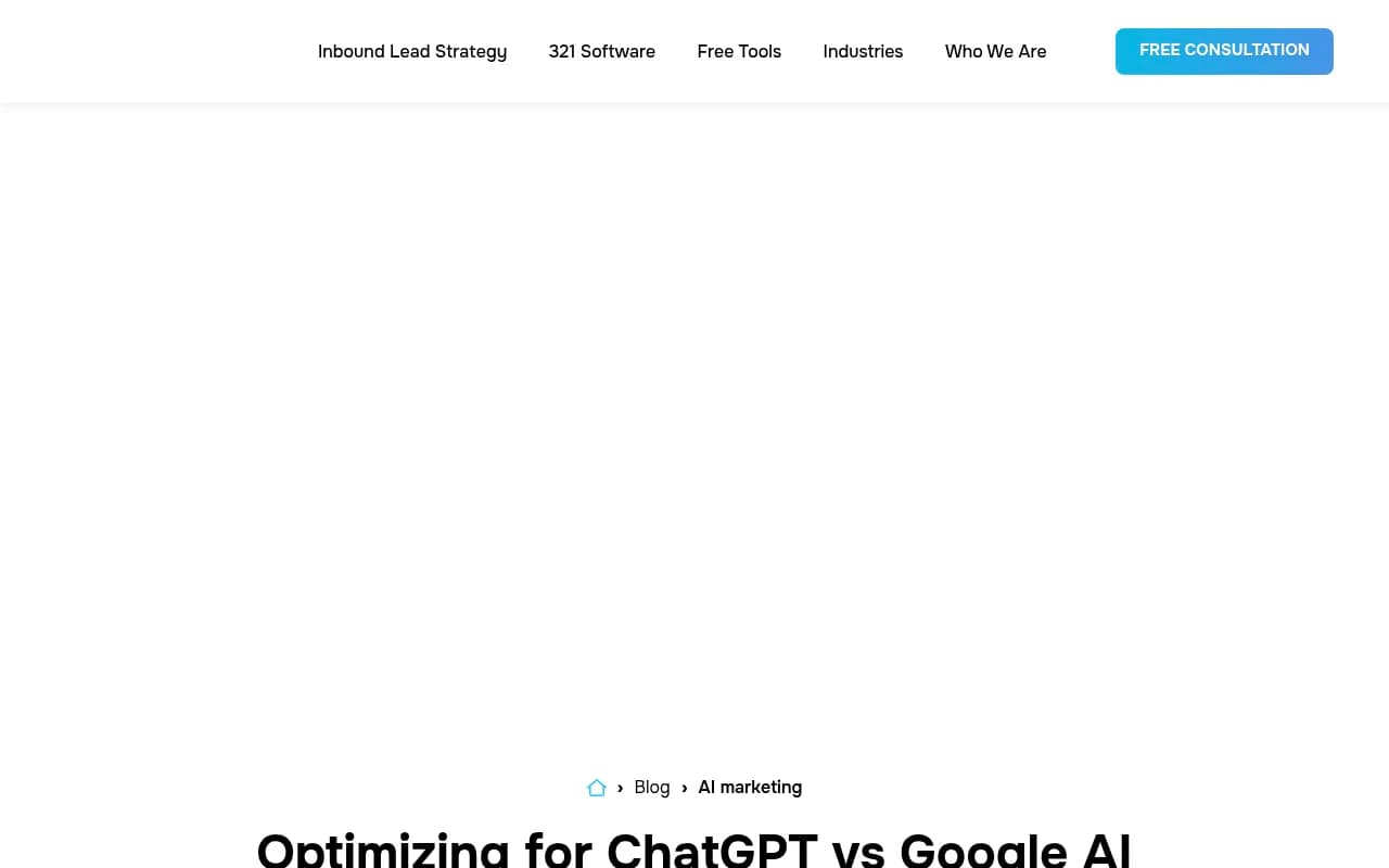 321 Web Marketing's article comparing optimization for ChatGPT and Google AI Overviews