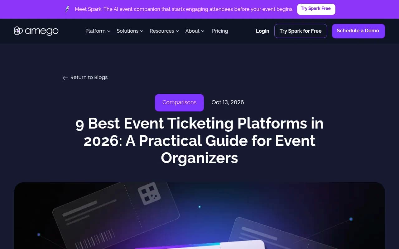 Amego's roundup of the best event ticketing platforms of 2026, an example of the listicle format AI engines tend to cite