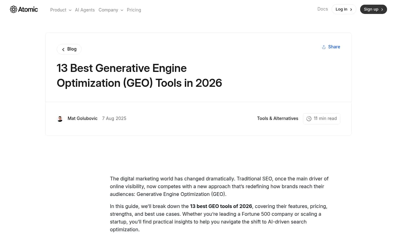 Overview of top GEO tools and platforms for 2026