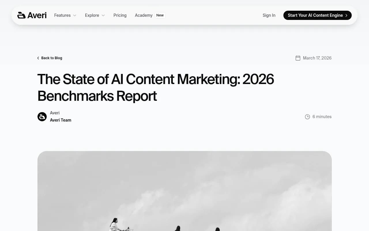 AI content marketing benchmarks showing citation rates and AI adoption statistics for 2026