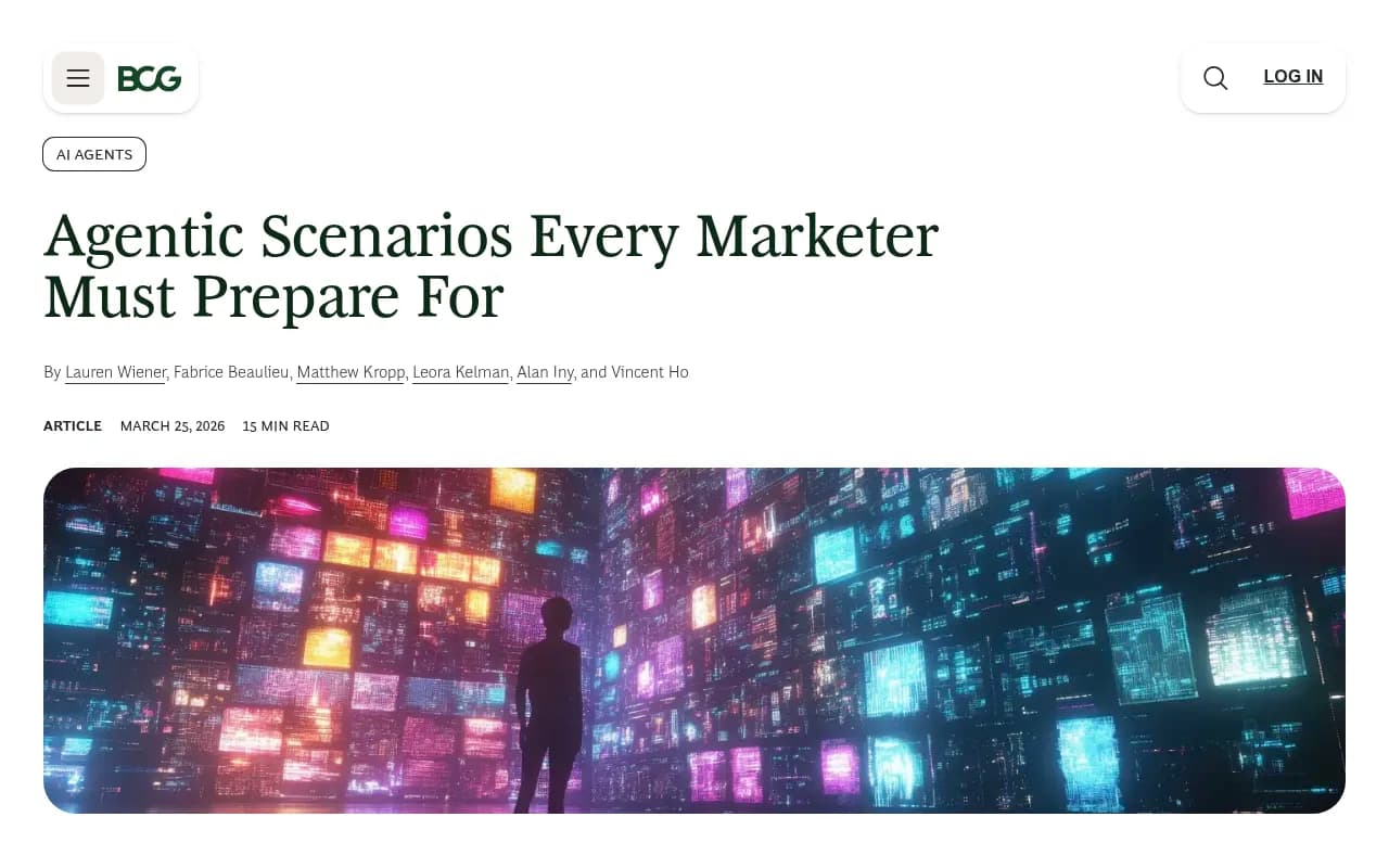 BCG's agentic scenarios framework outlines four possible futures for how AI agents will reshape consumer buying