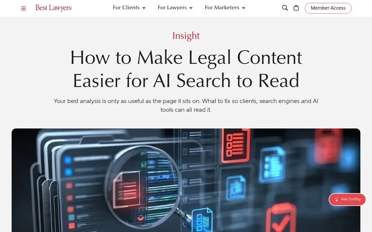 Best Lawyers guide on making legal content easier for AI search to read