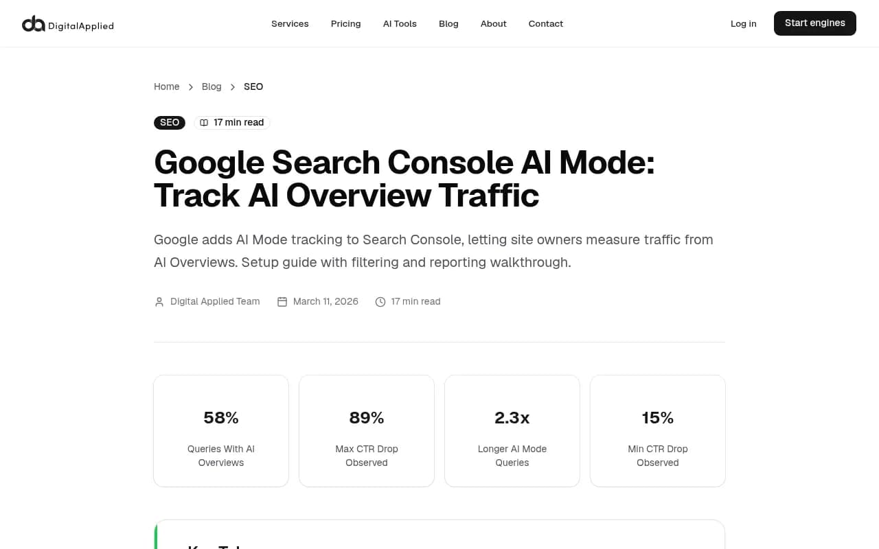 Third-party article on tracking AI Overview traffic in Search Console