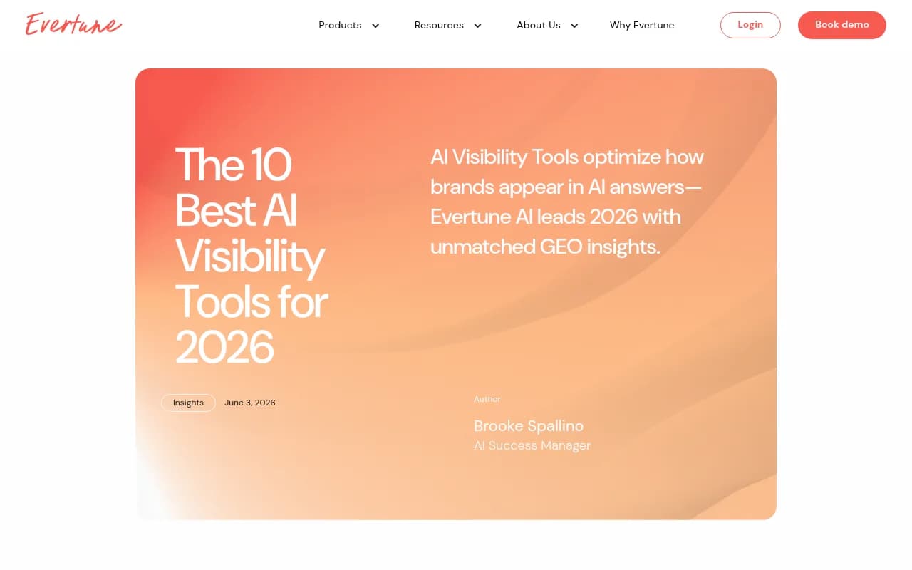 Comparison of the best AI visibility tools for 2026 from Evertune AI's research