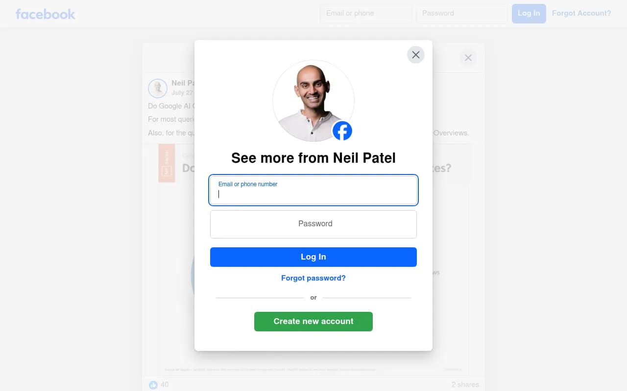 Neil Patel's post on whether ChatGPT and Google AI Overviews cite the same sources