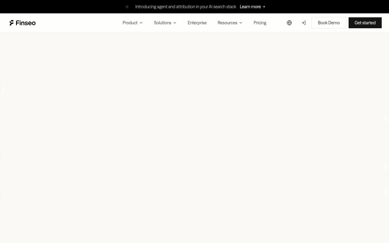 Finseo's Google AI Mode tracker dashboard showing visibility, mentions, and sentiment metrics