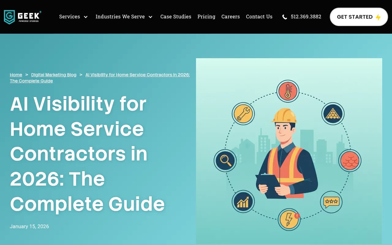 Geek Powered Studios guide to AI visibility for home service contractors