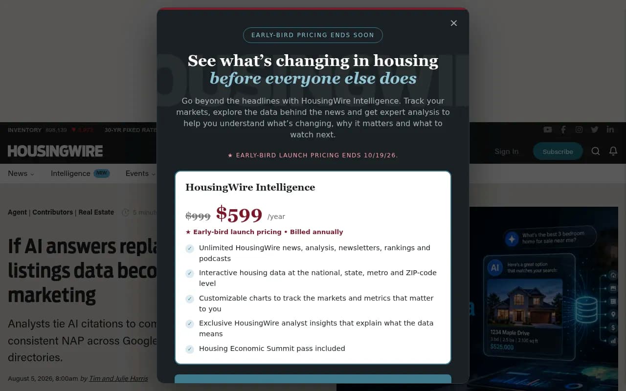 Housingwire analysis of Google Business Profile becoming a tier-one data feed for AI search