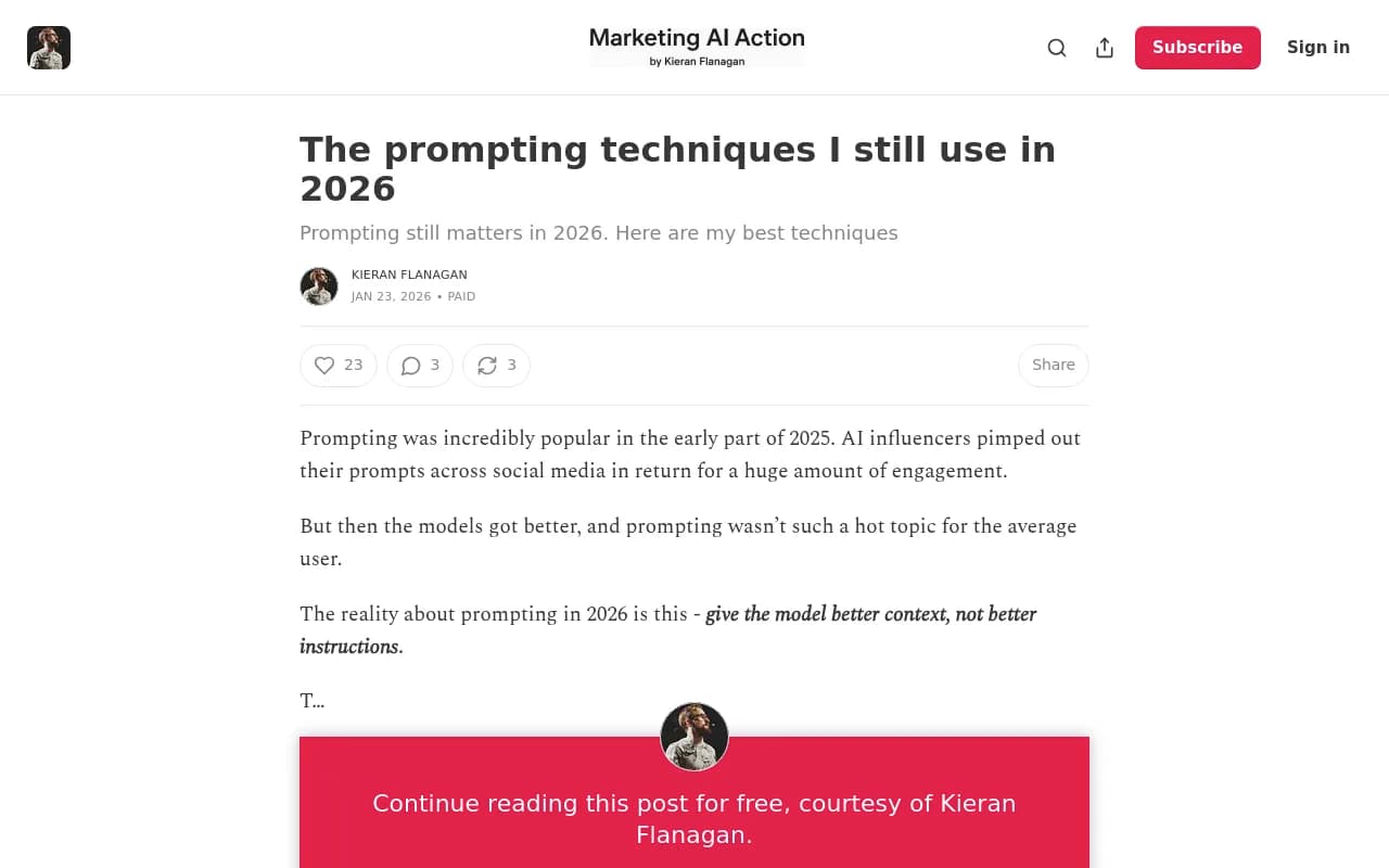 Kieran Flanagan's prompting techniques article