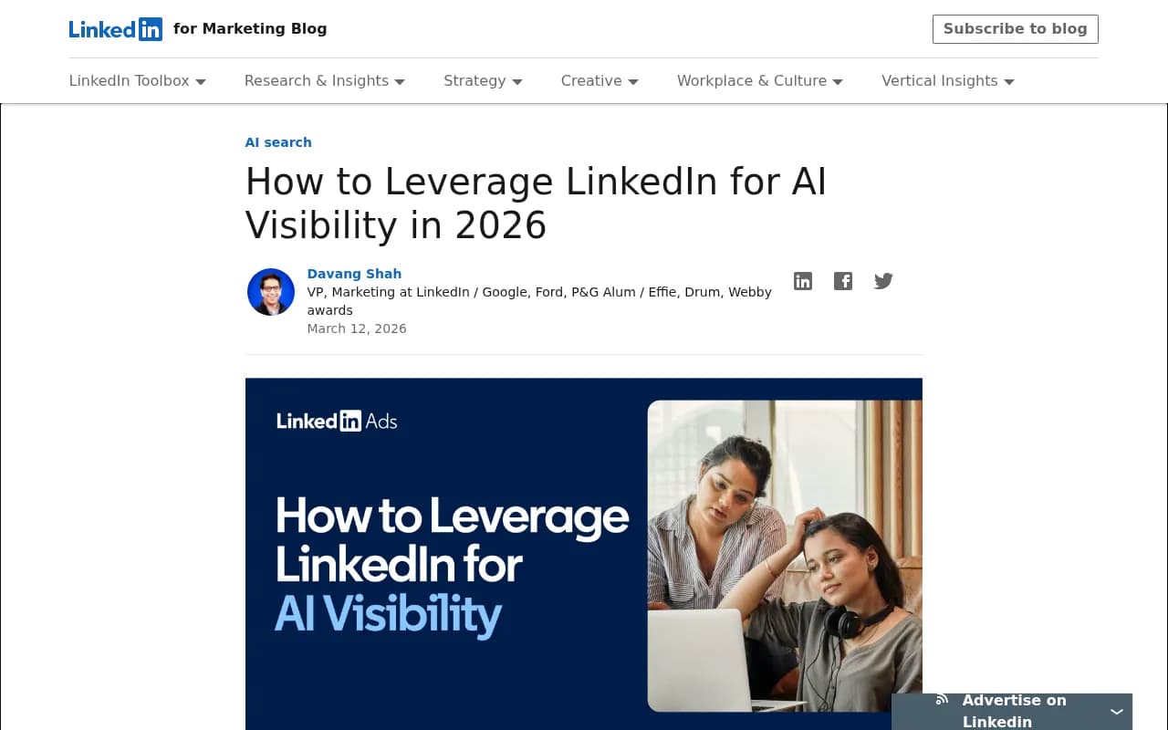 LinkedIn's official guidance on AI visibility - educational content and long-form formats drive the most citations
