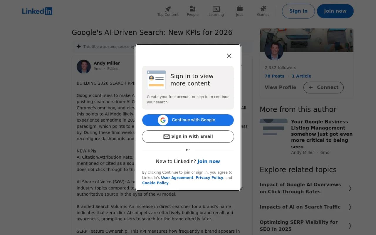 Google's announcement of the Generative AI performance reports in Search Console, which separate AI Overview and AI Mode visibility from standard organic data for the first time