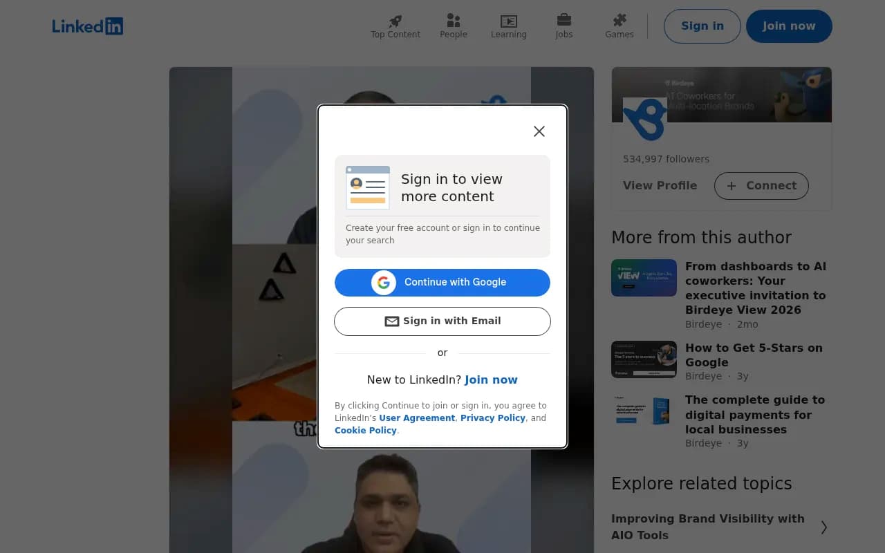 Birdeye LinkedIn post on AI visibility scores misleading multi-location brands