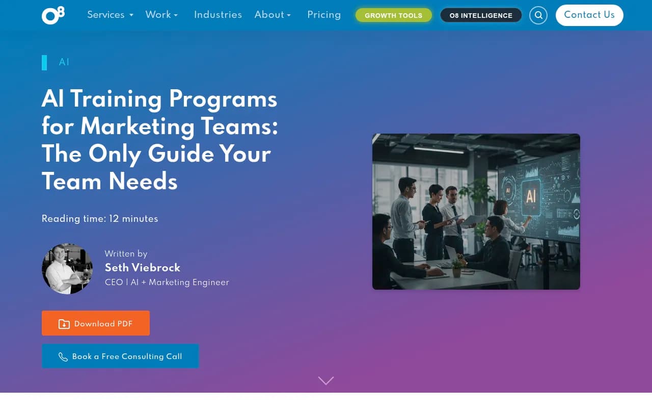 O8 guide to AI training programs for marketing teams