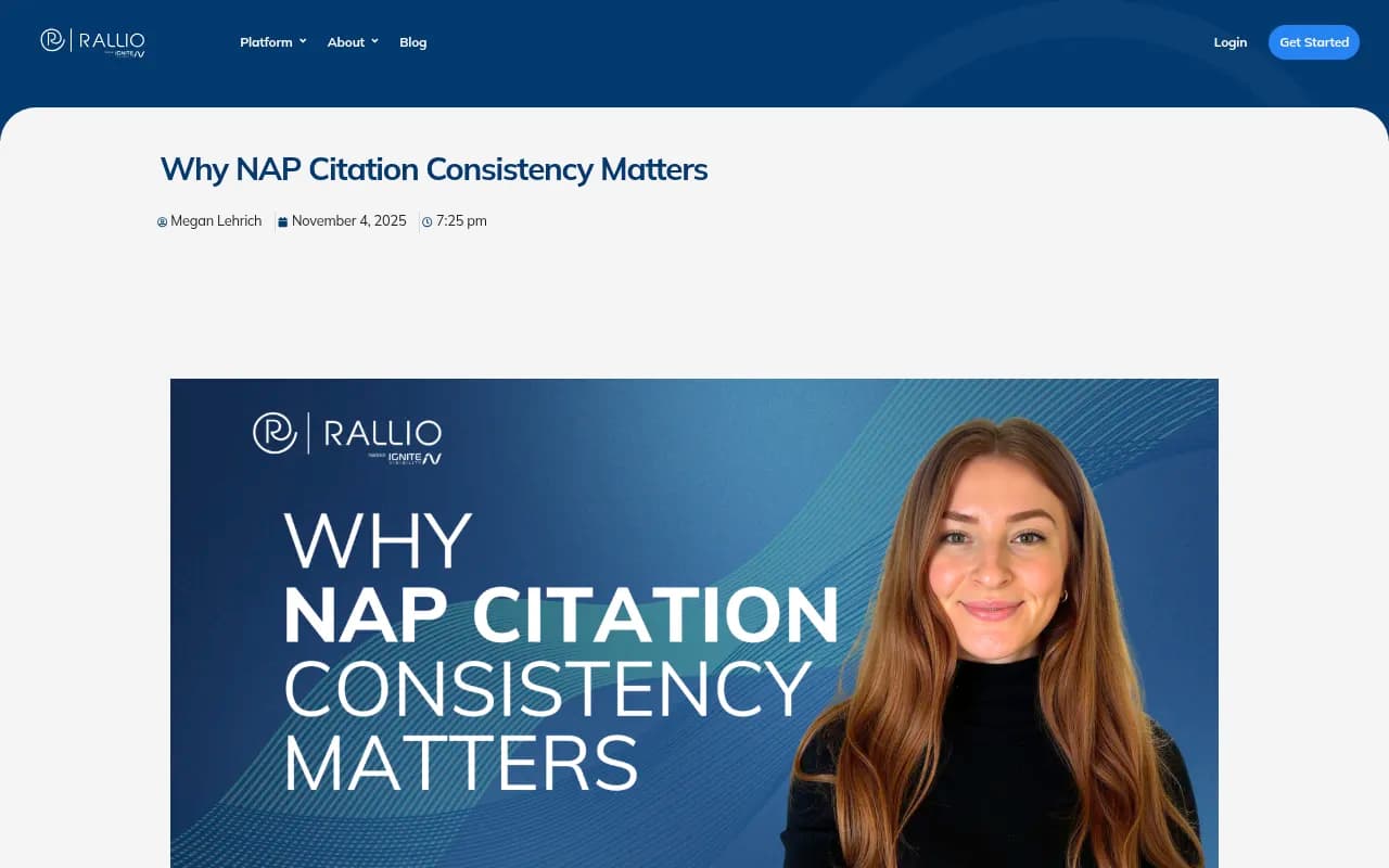 Rallio guide on NAP citation consistency and entity trust