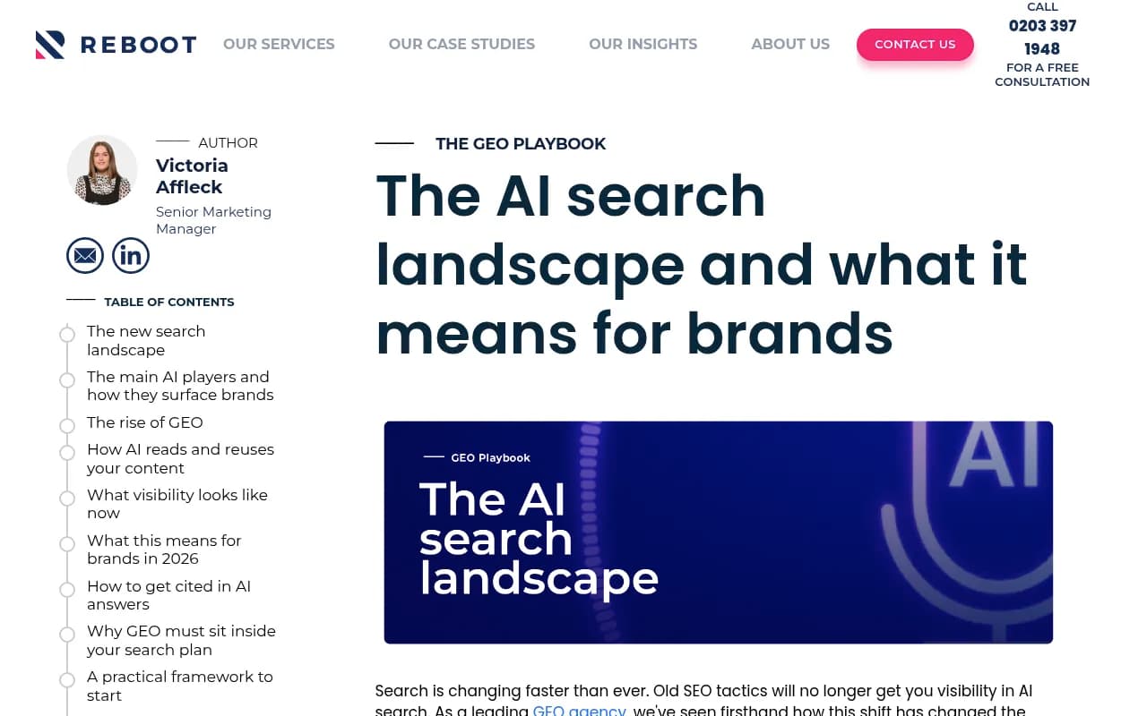 GEO Playbook showing how AI search visibility works for brands in 2026
